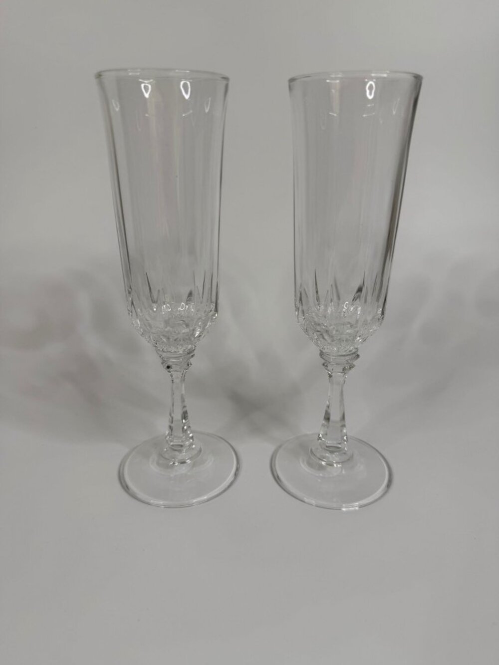 Vintage Toscany Brighton Lead Crystal Champagne Flutes, 7.75", Set of 2